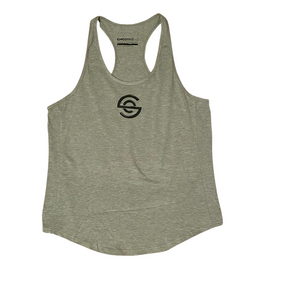 Grey Sweat Equity Performance Stringer Tank Tops