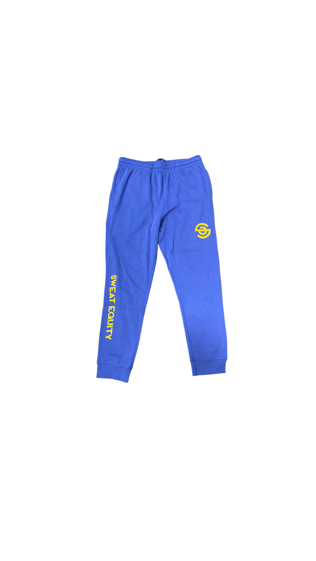 Blue and yellow sweatpants sales